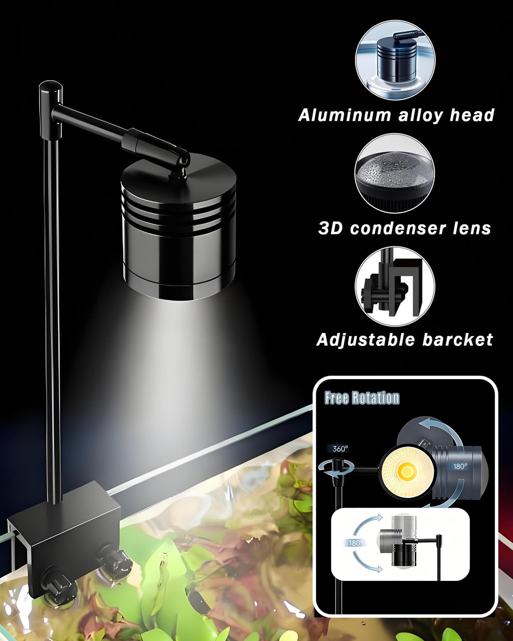 3 Gallon Ultra-Clear Glass Fish Tank with Filter and Led Light X538