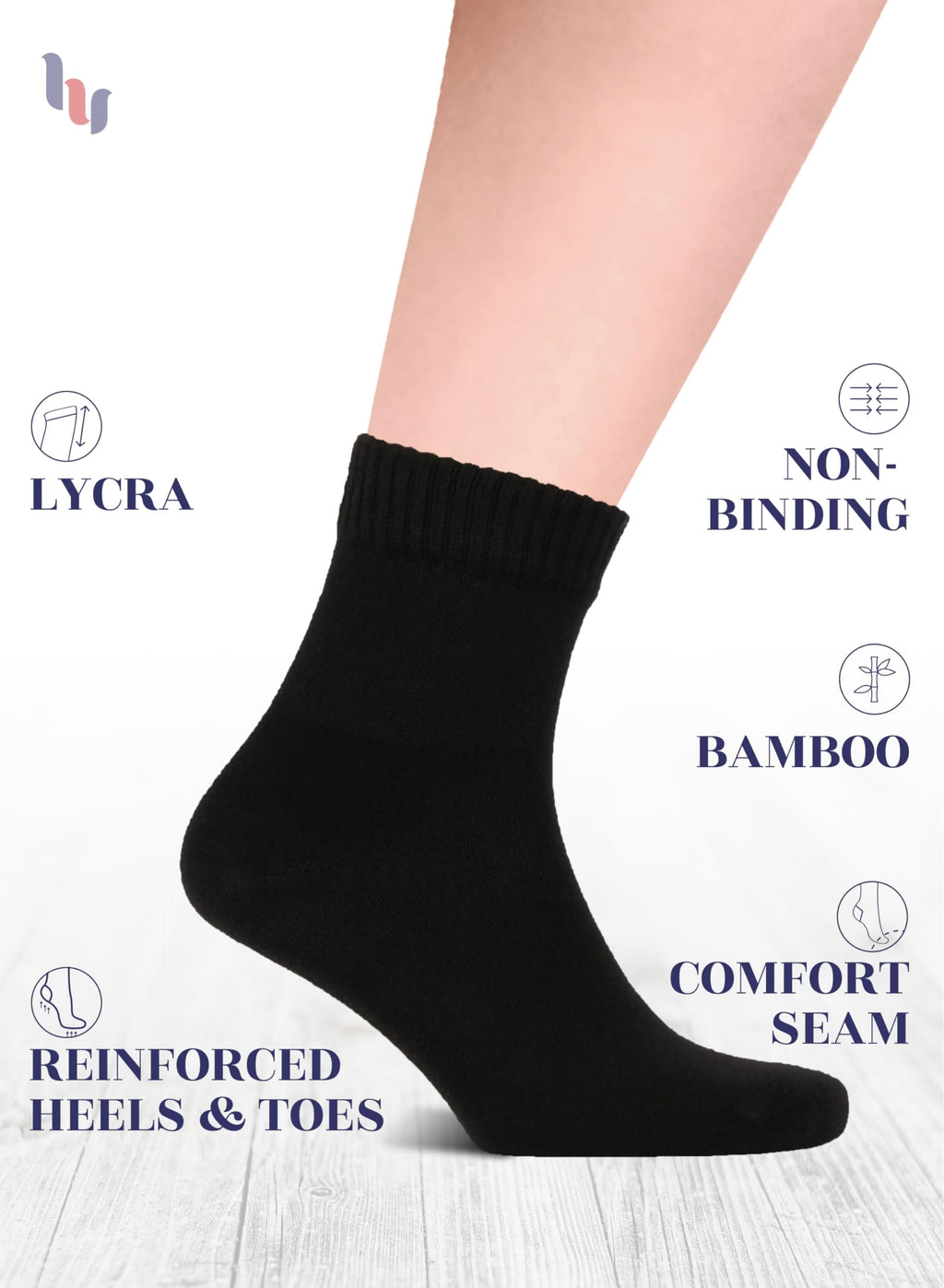Diabetic Ankle Socks Rayon from Bamboo Seamless Toe Y788968