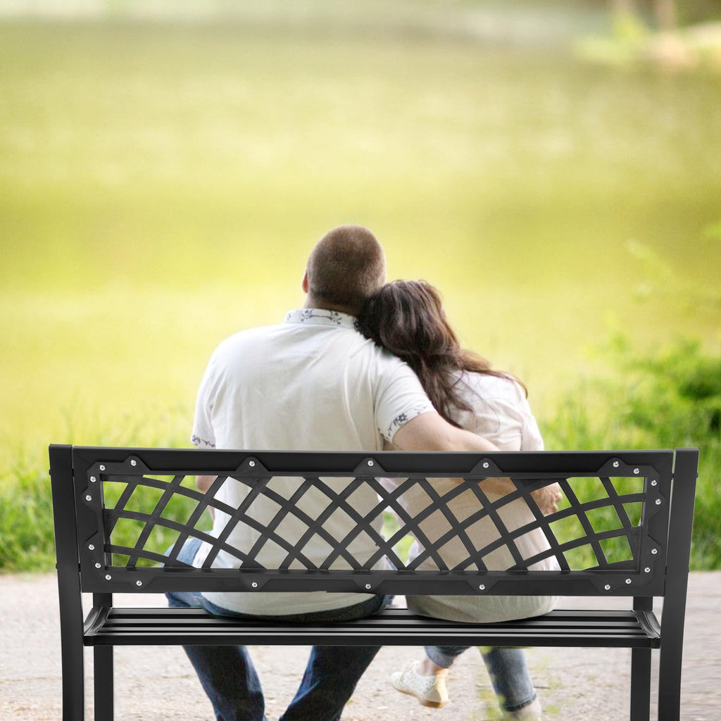 Black Outdoor Garden Bench H30722