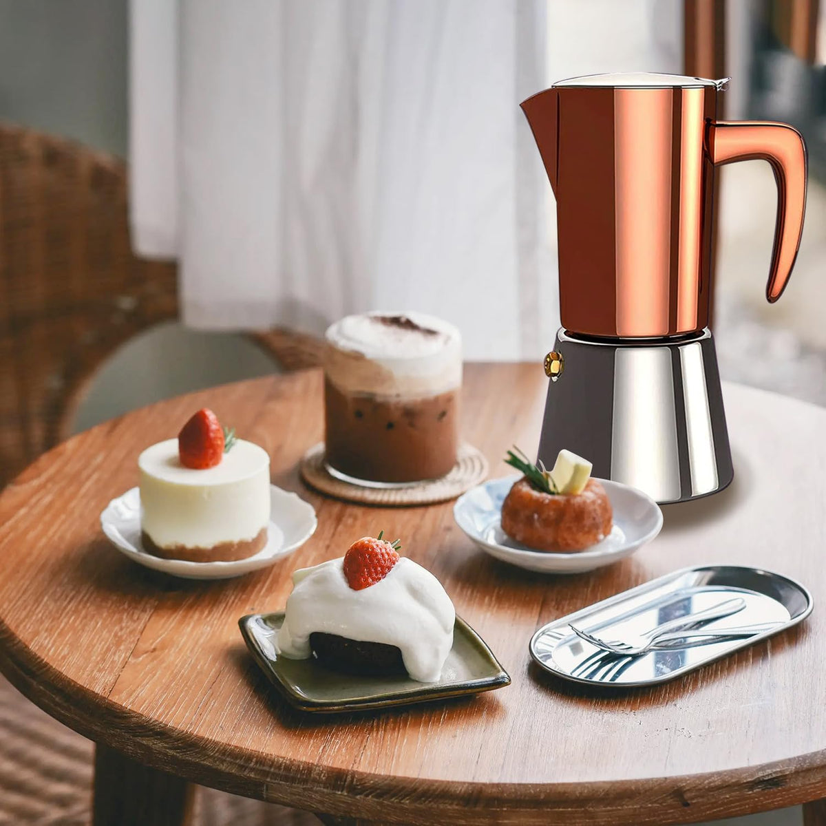 Stainless Steel Moka Pot Espresso Maker 6 Cups J3621
