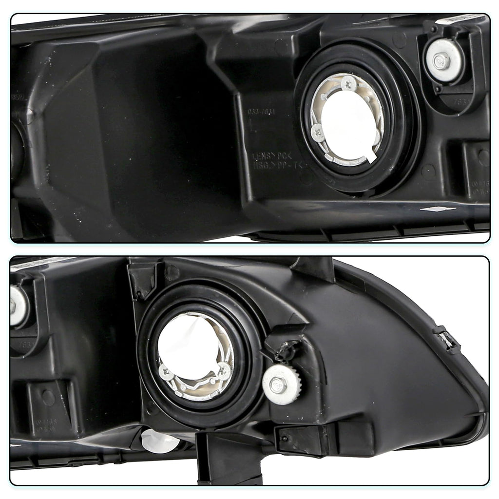 Headlight Assembly with Chrome Housing and Amber Reflector (L+R) C48934