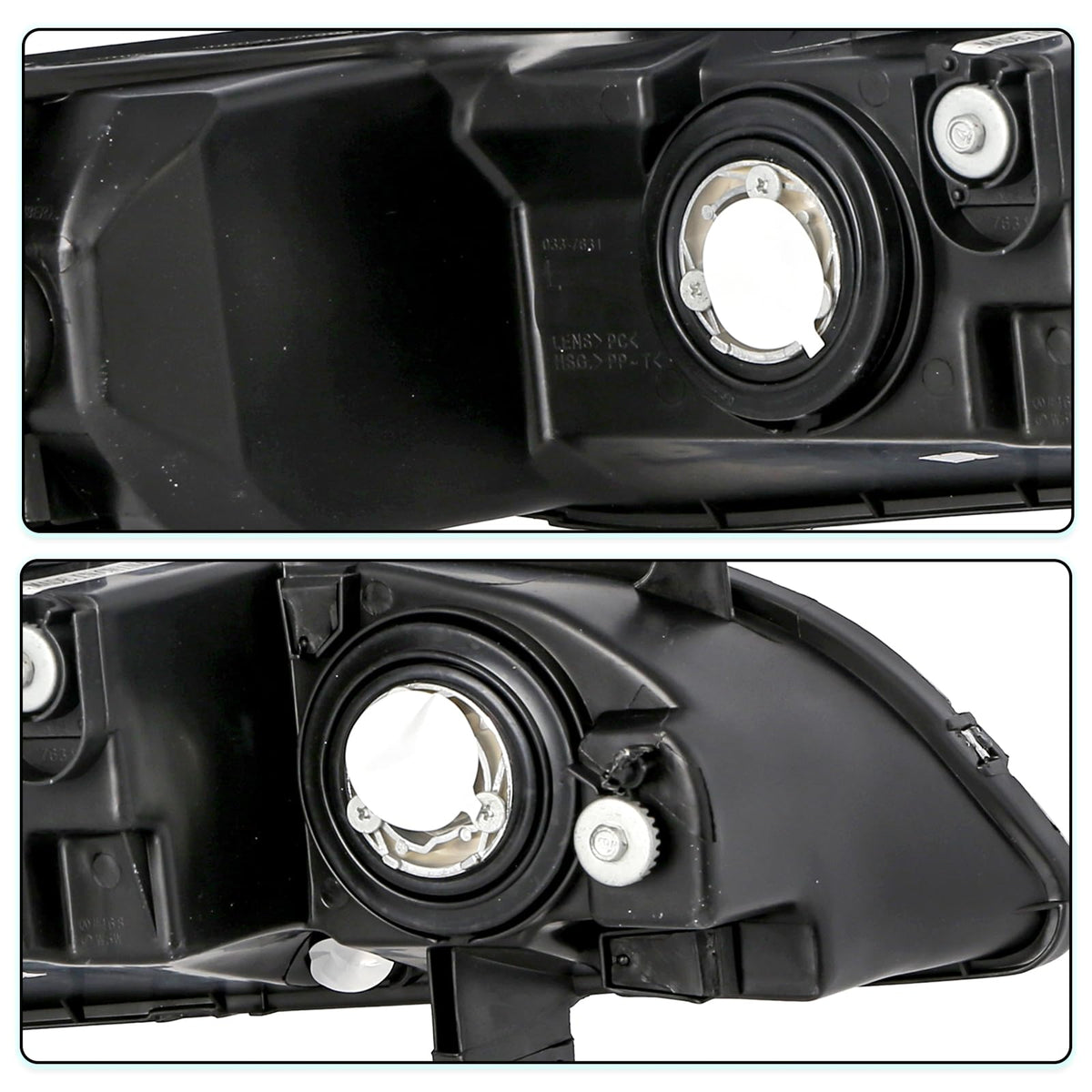 Headlight Assembly with Chrome Housing and Amber Reflector (L+R) C48934