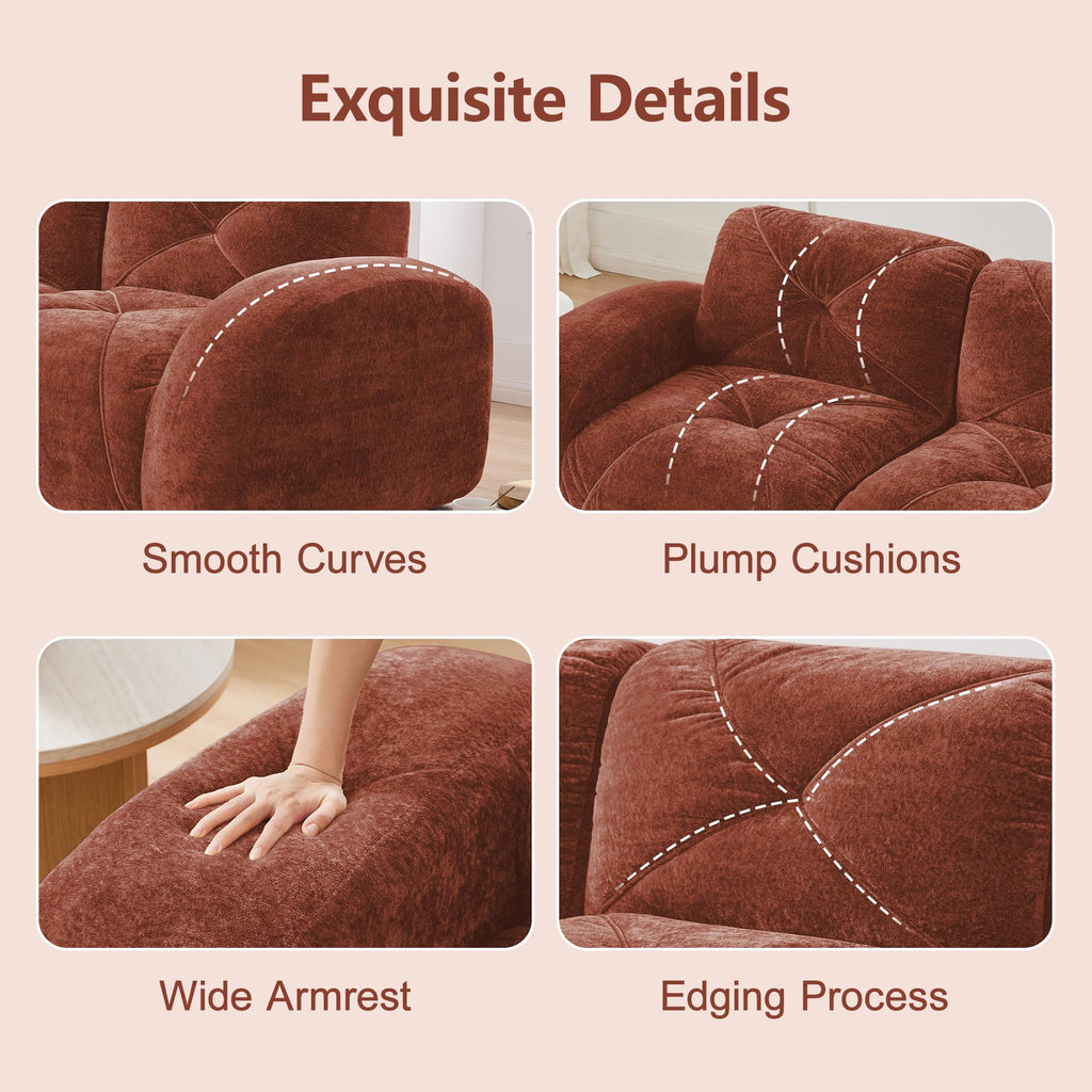 L-Shaped Velvet Sofa with Ottoman K749