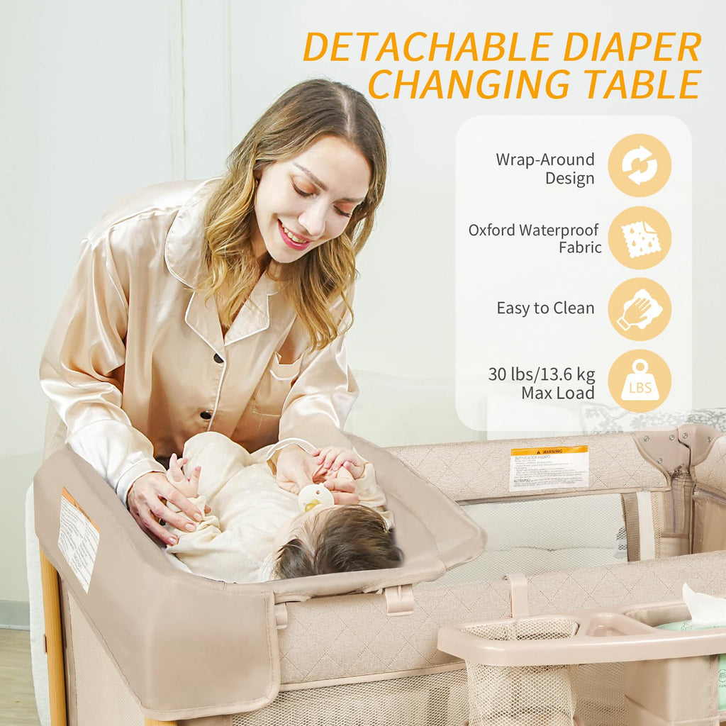 5-in-1 Foldable Baby Bassinet Playpen L128