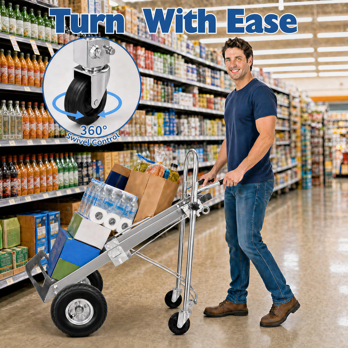 4 in 1 Stainless Steel Folding Hand Truck Dolly E391