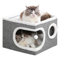 Large Covered Cat Bed Cave, Grey, 16in P289880