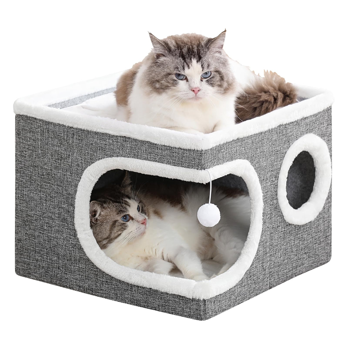 Large Covered Cat Bed Cave, Grey, 16in P289880