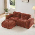 L-Shaped Velvet Sofa with Ottoman K749