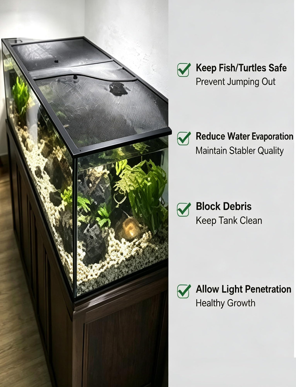 Aluminum Mesh Aquarium Lid for 10-20 Gallon Tanks T381316