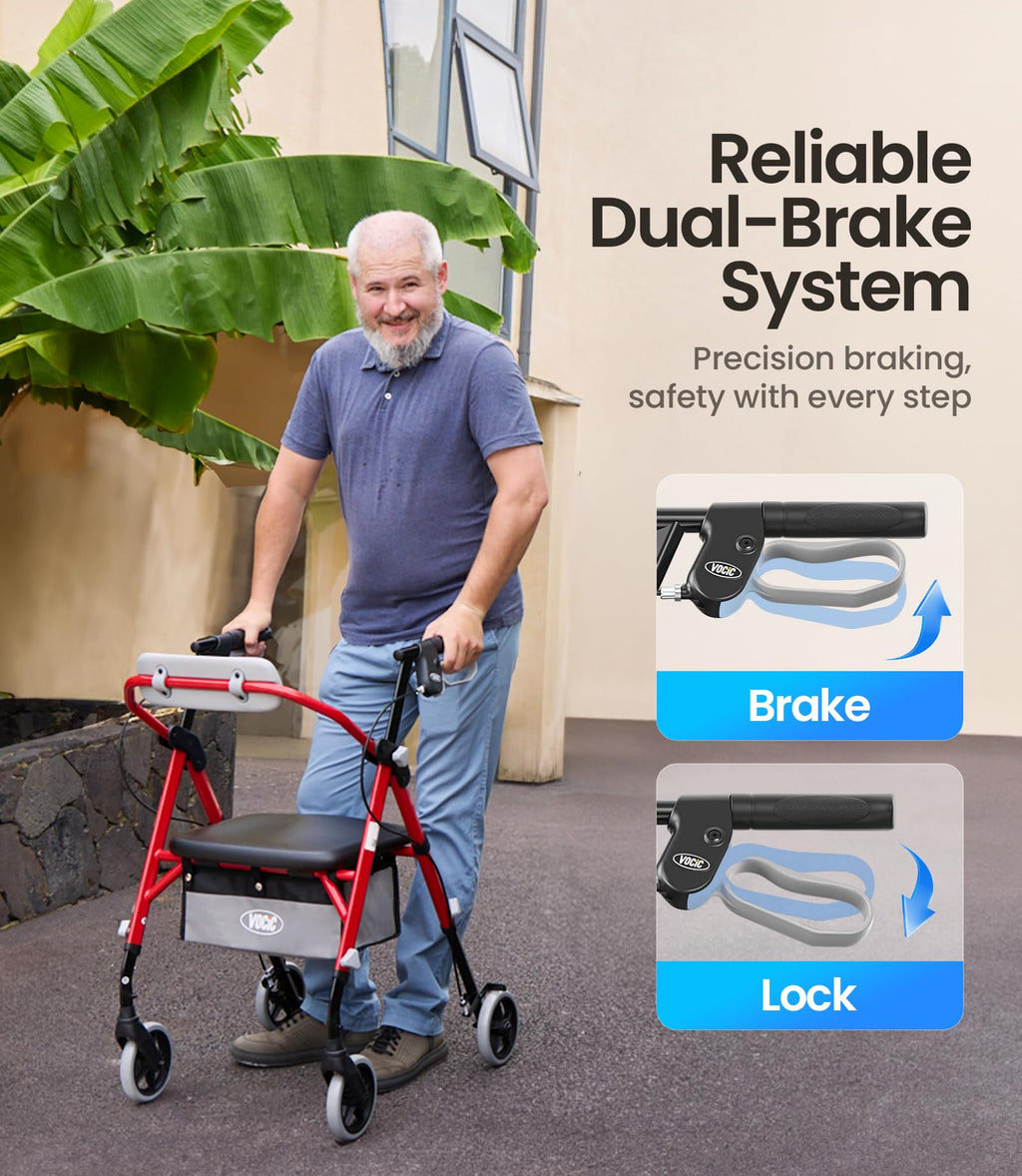 Foldable Rollator Walker with Seat M3875