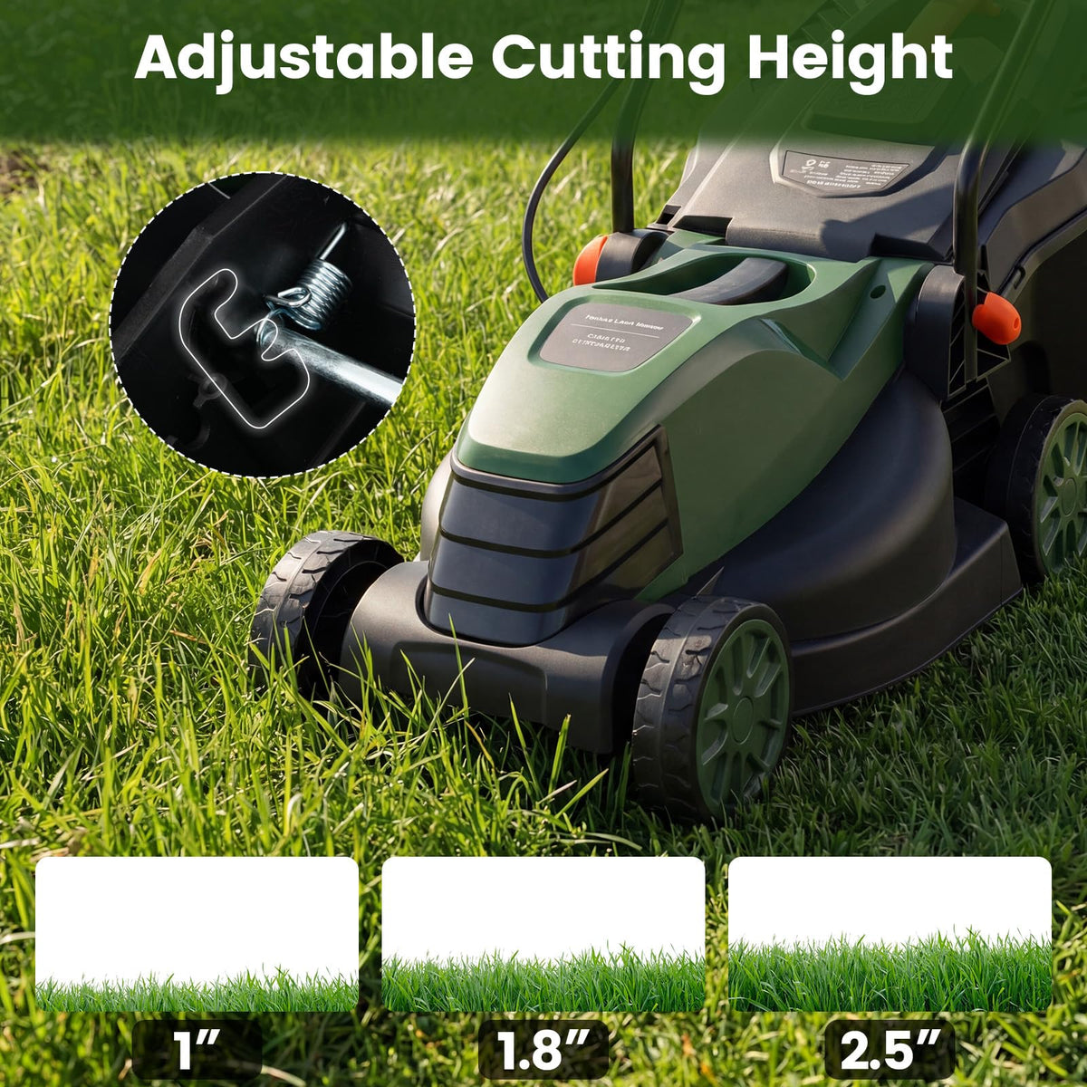 14" Corded Electric Push Lawn Mower with Grass Collection Box H966623