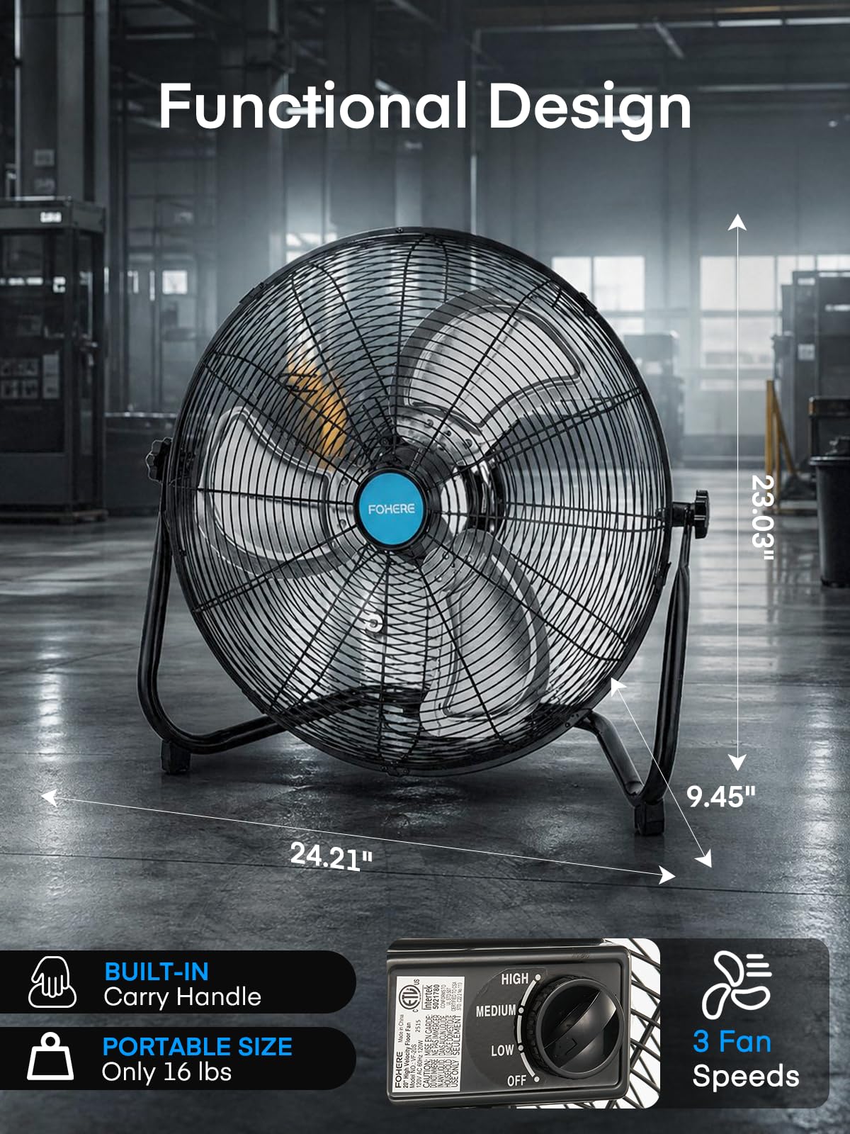 2-Pack 20-Inch High Velocity Floor & Wall Mount Fans X70171