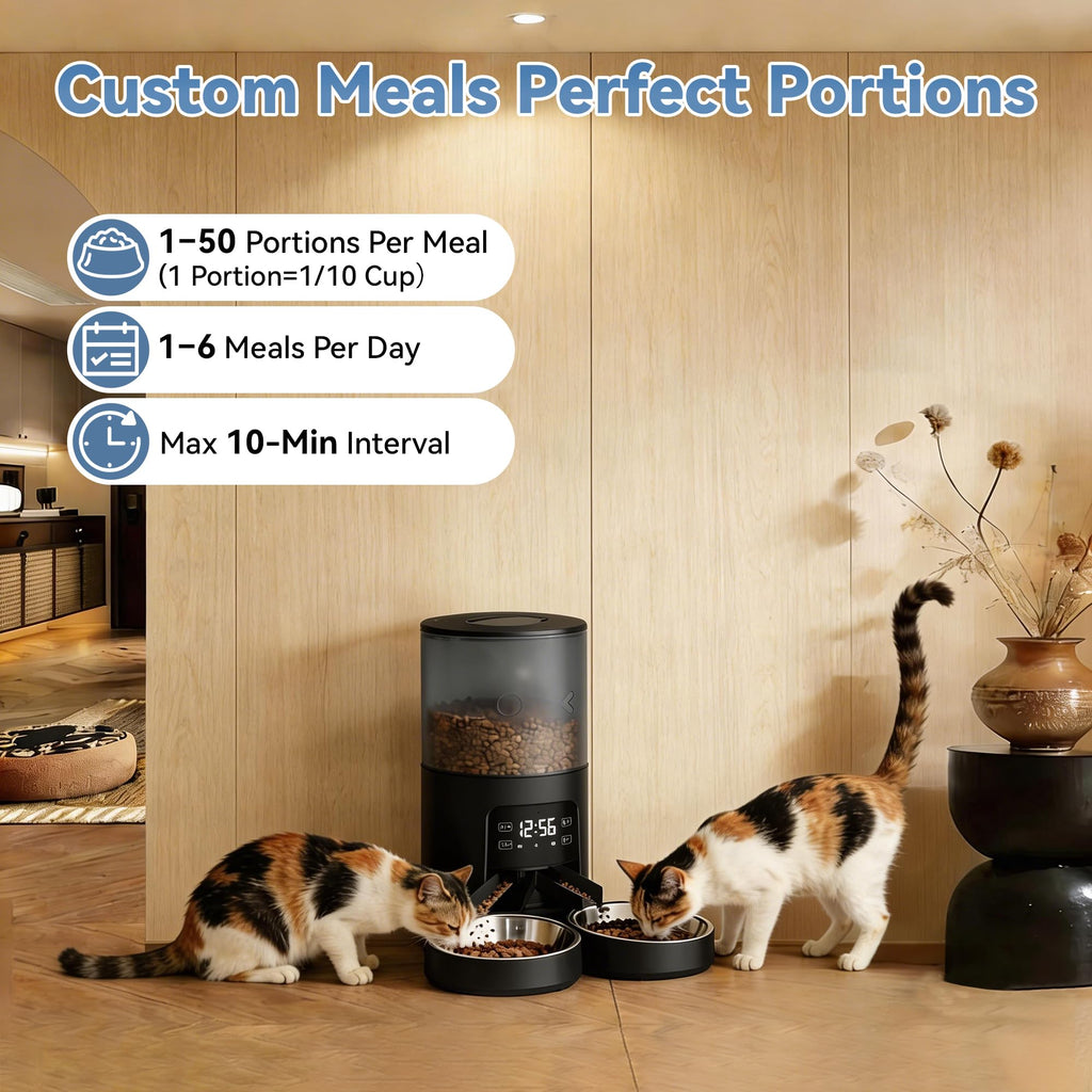 Automatic Cat Feeder 6L Black Y9531