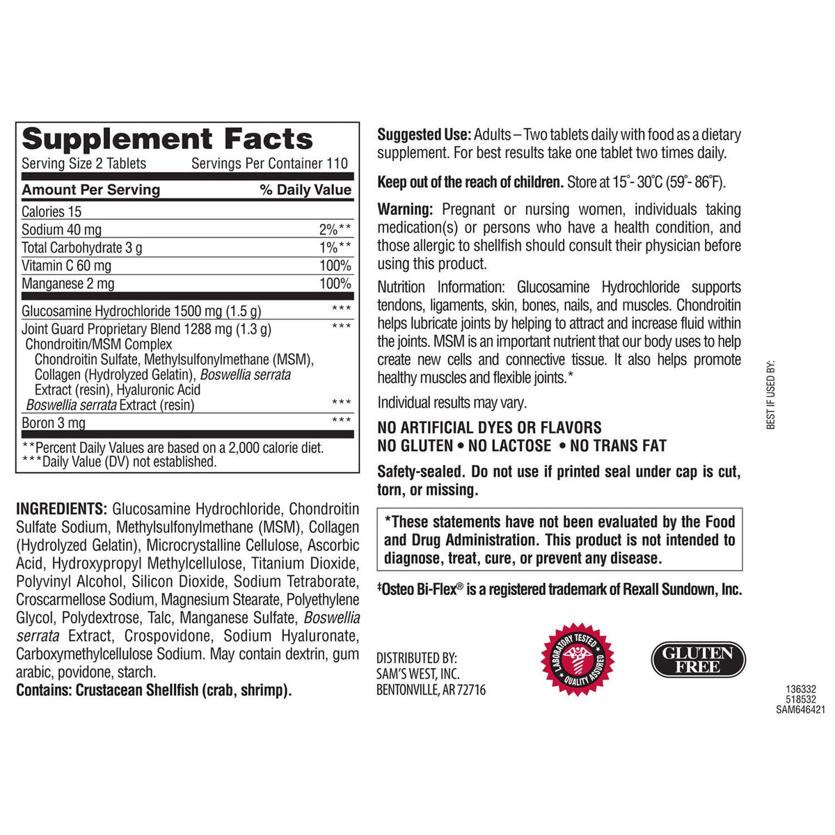 Triple Strength Glucosamine Chondroitin MSM 220 Count I751018