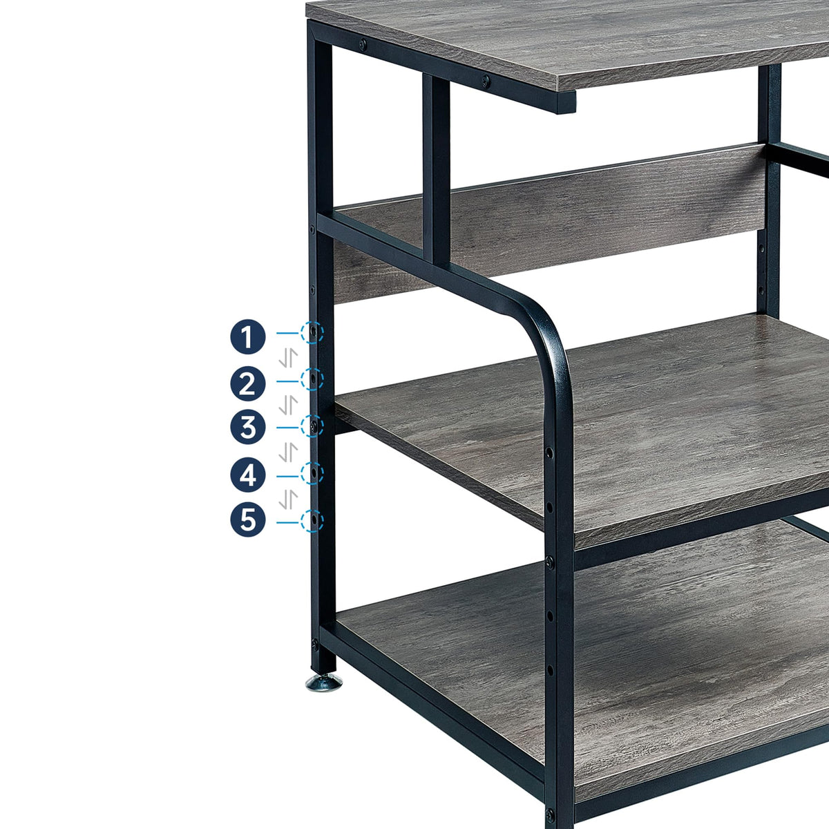 Gray Printer Stand with Storage J8552