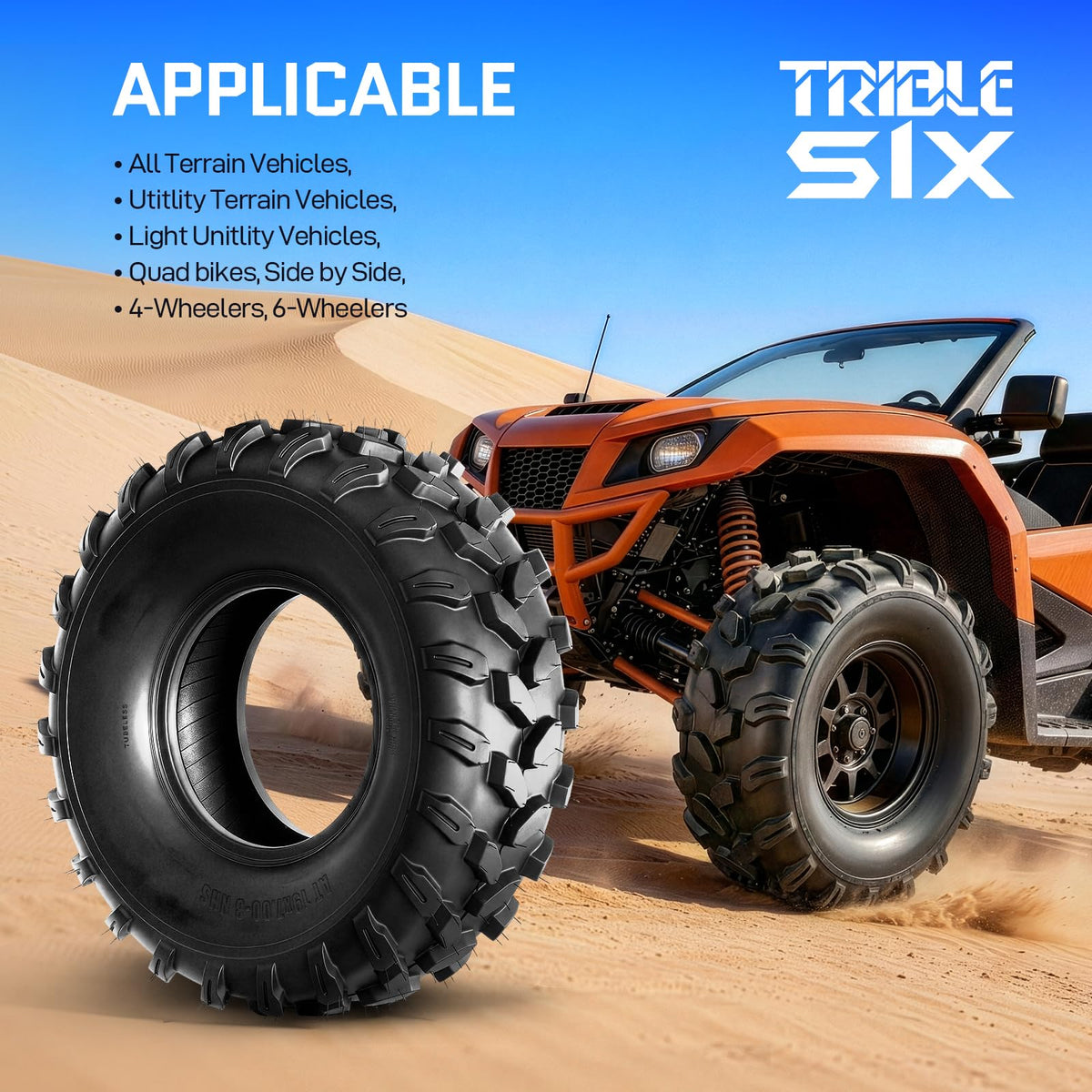 19x7-8 ATV Tires 6PR All-Terrain Tubeless Pack of 2 G562219