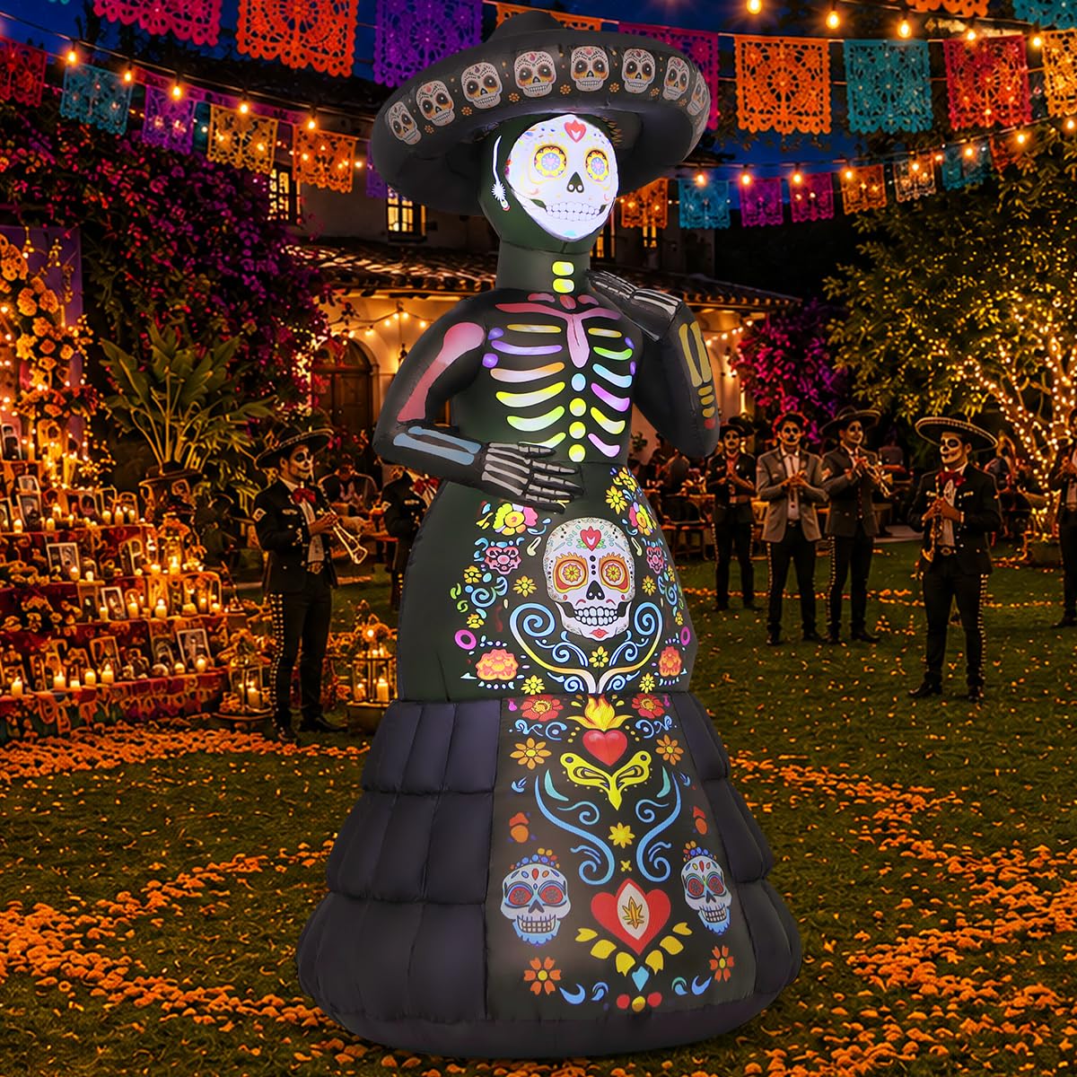 7.2FT Halloween Inflatable Ghost Bride with LED Lights F409893