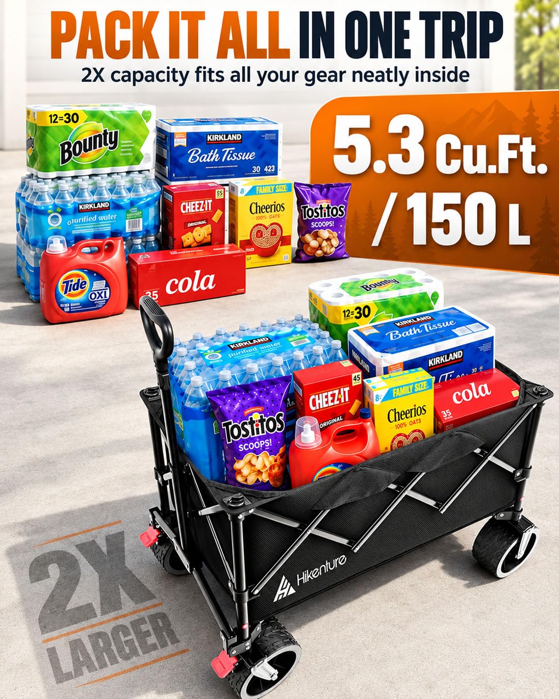Foldable Beach Wagon with Big Wheels L507137