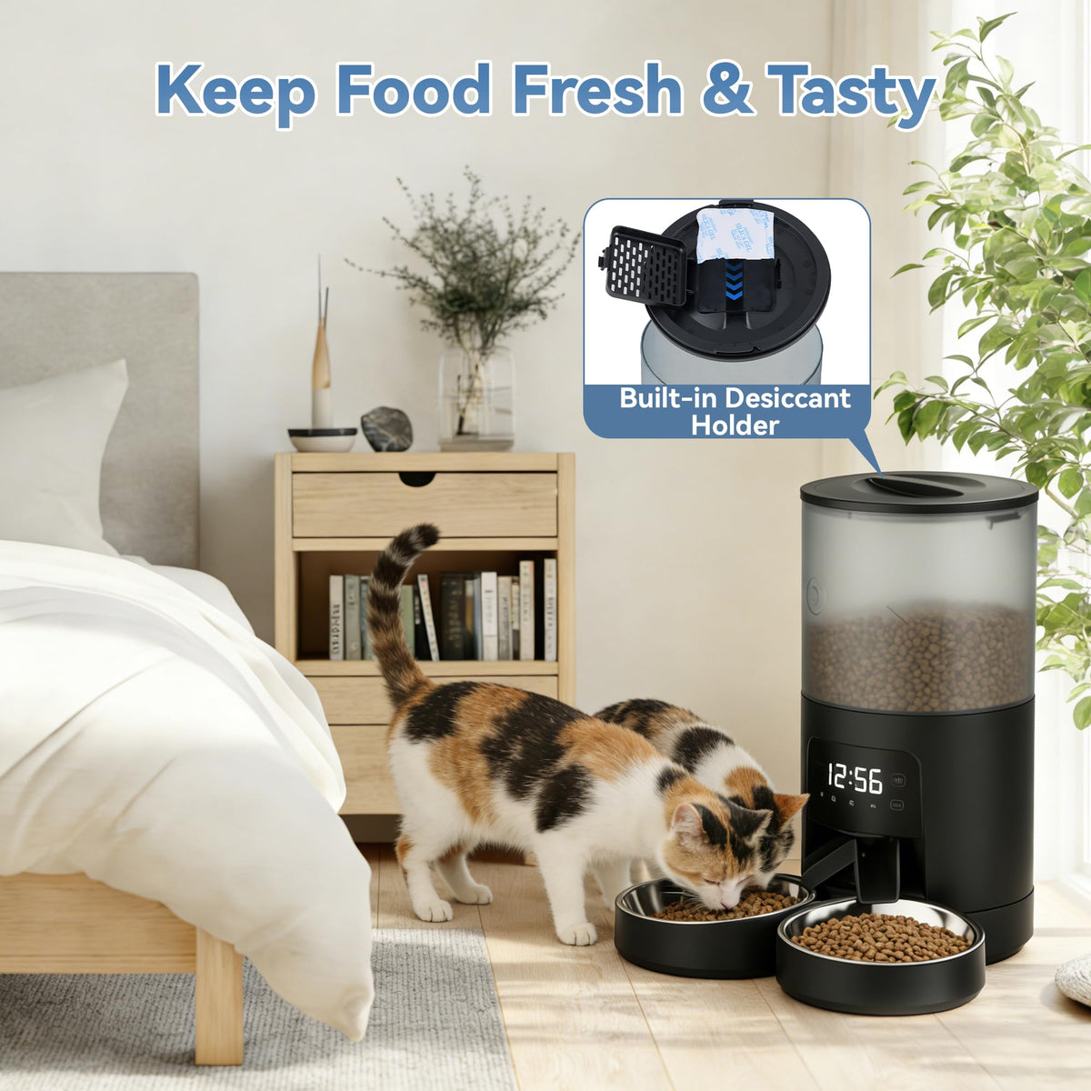 Automatic Cat Feeder 6L Black Y9531