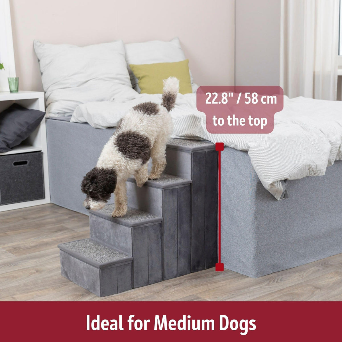 4-Step Velour Pet Stairs B55612
