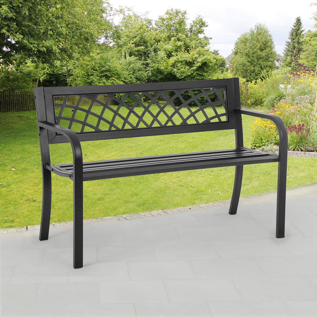 Black Outdoor Garden Bench H30722