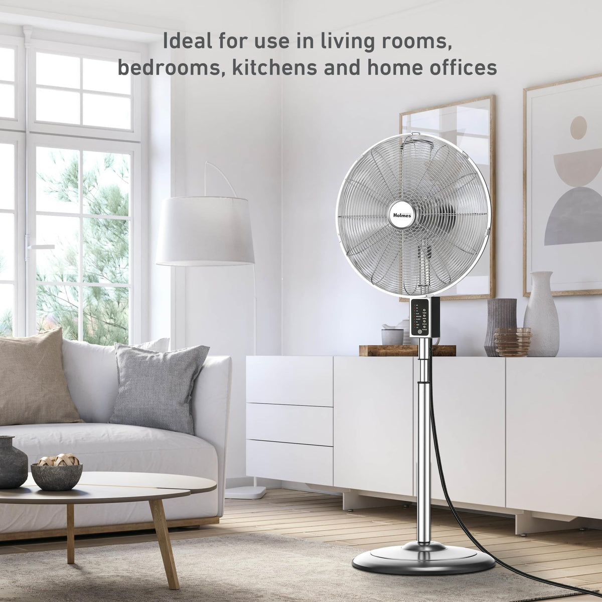 16" Digital Metal Stand Fan 3-Speed Oscillation M47693