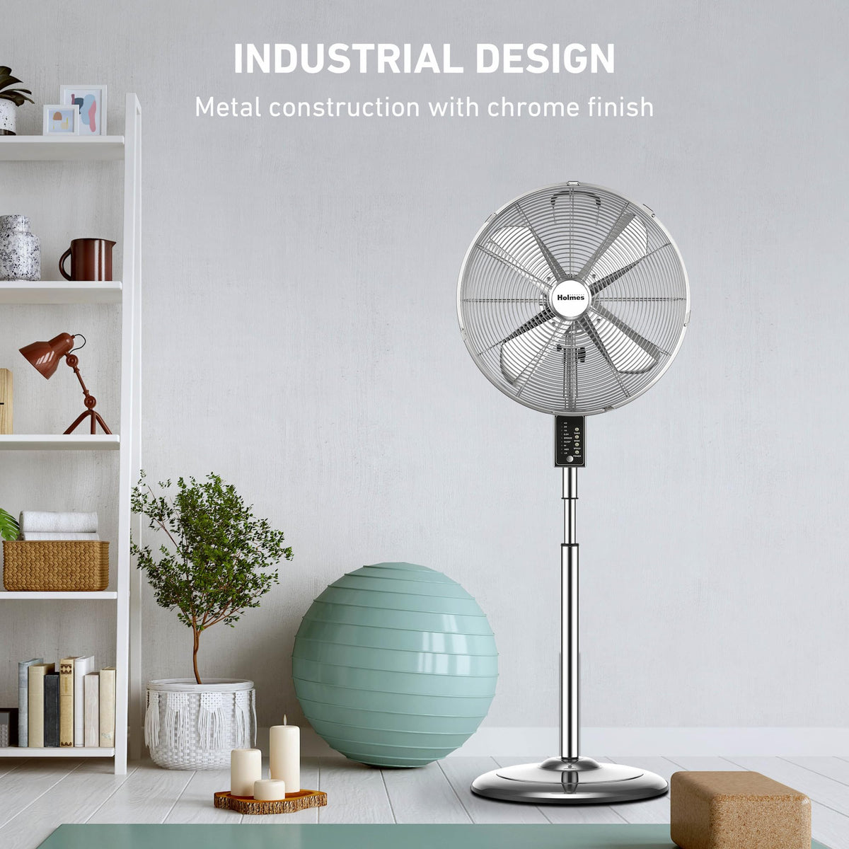 16" Digital Metal Stand Fan 3-Speed Oscillation M47693