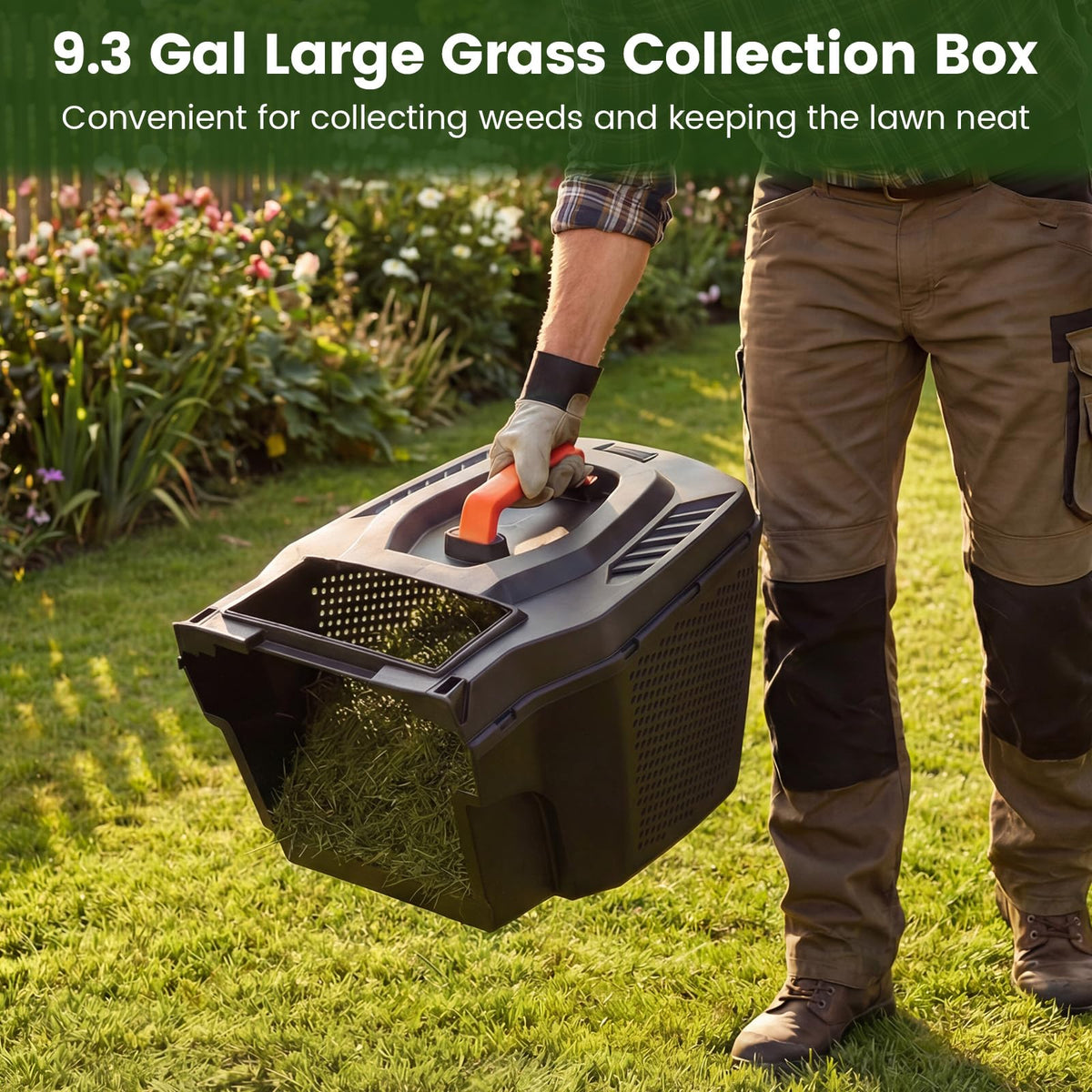 14" Corded Electric Push Lawn Mower with Grass Collection Box H966623