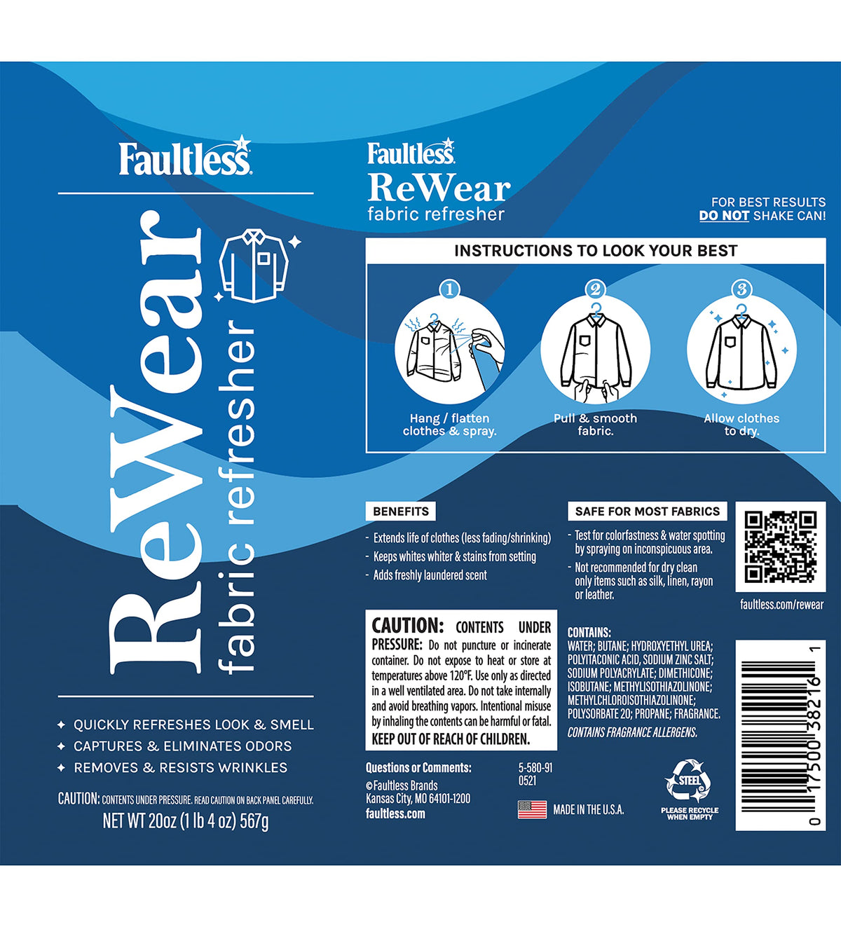 Dry Wash Spray for Clothing 20oz H803138