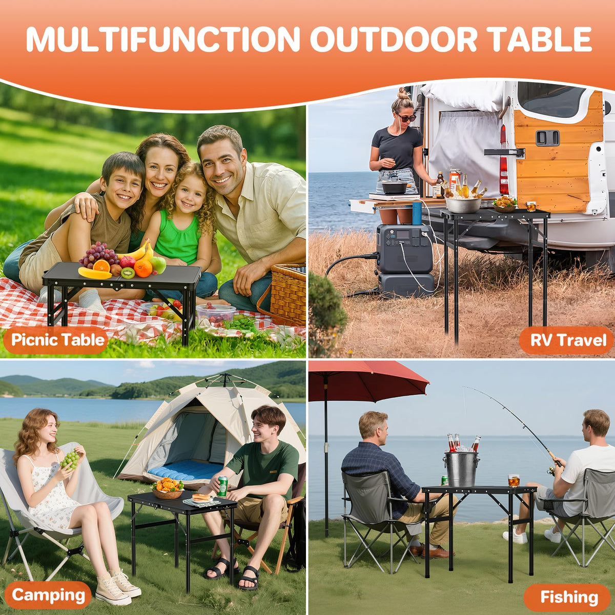 2ft Aluminum Folding Camping Table L312
