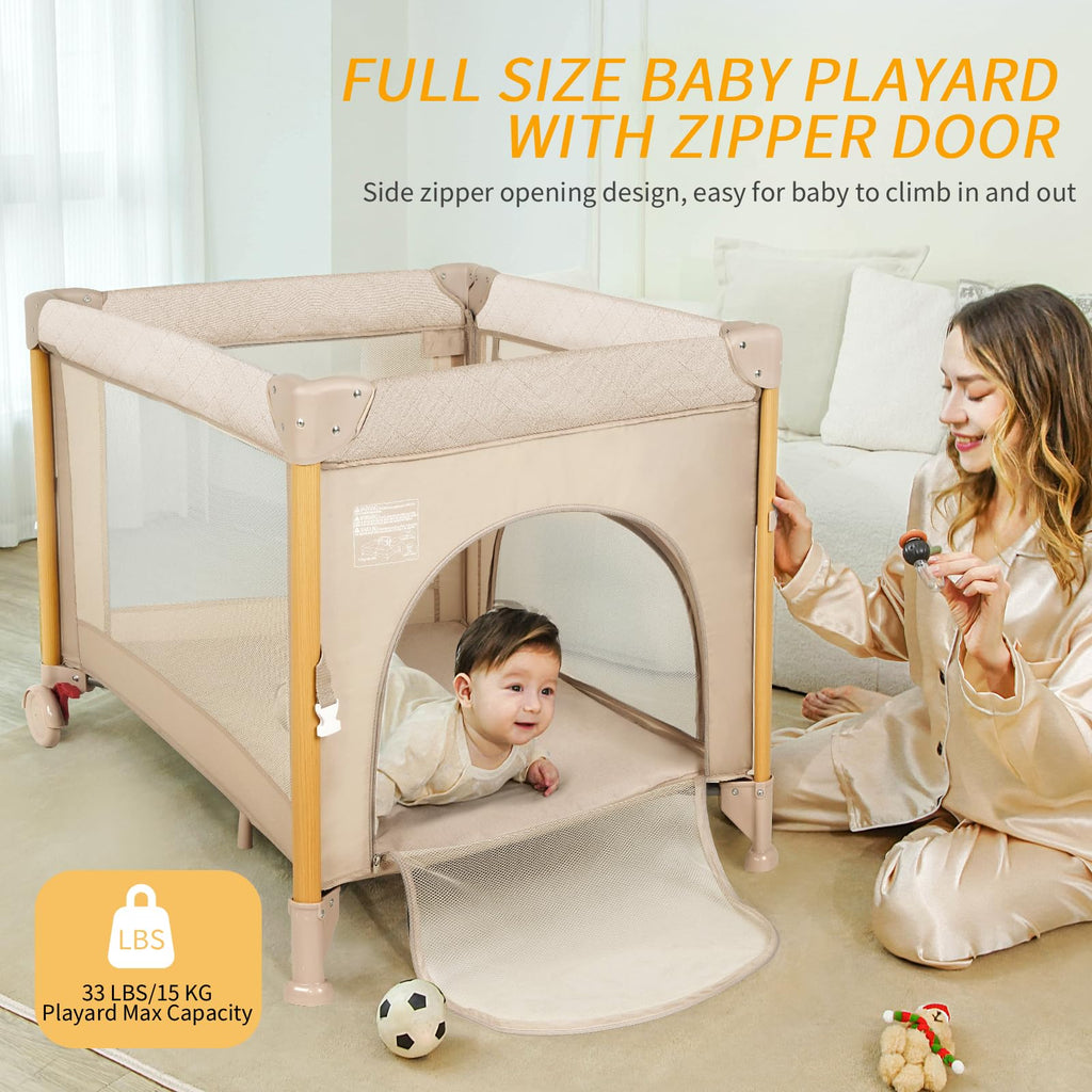 5-in-1 Foldable Baby Bassinet Playpen L128