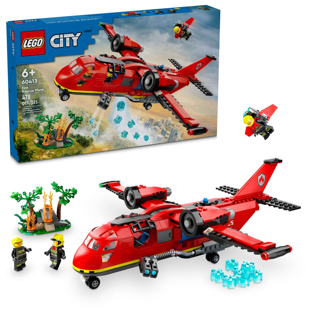 Fire Rescue Plane Toy with 3 Minifigures C1468