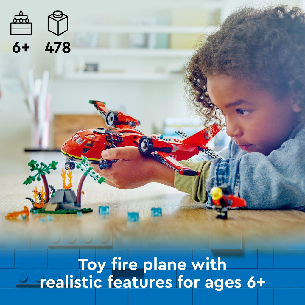 Fire Rescue Plane Toy with 3 Minifigures C1468