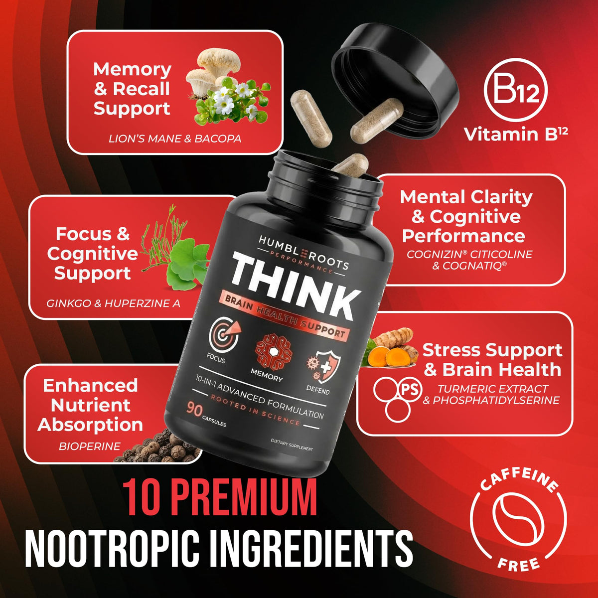 90 Capsules Nootropic Brain Supplement R242