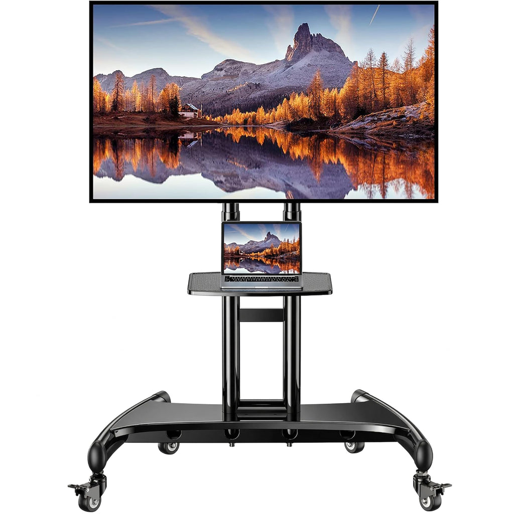 Rolling TV Stand for 32-84 Inch TV, Adjustable Height with Wheels P475593
