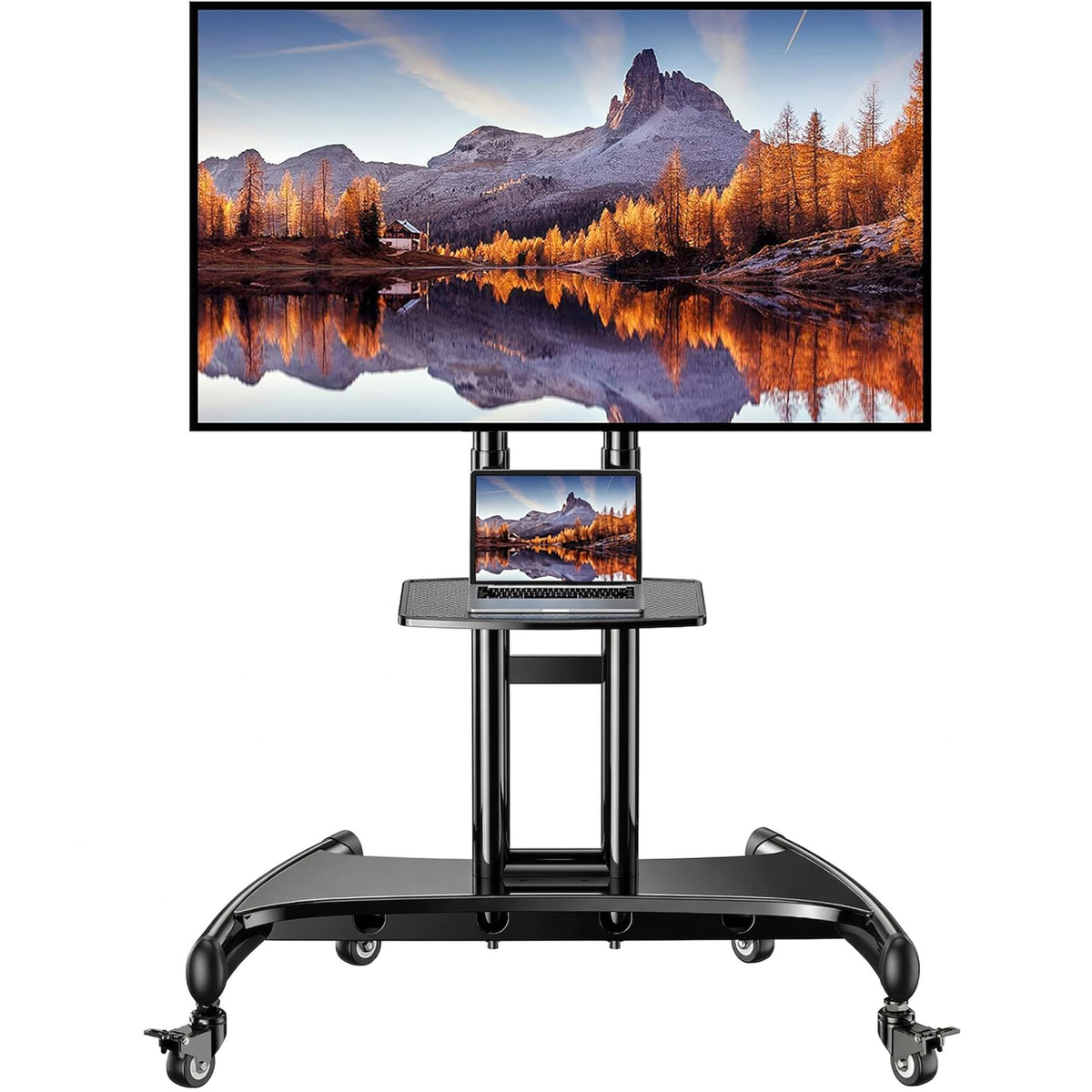 Rolling TV Stand for 32-84 Inch TV, Adjustable Height with Wheels P475593