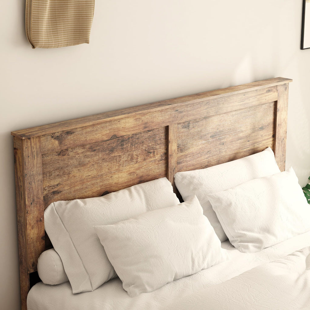 Wood Full Size Bed Frame with Headboard and Footboard N641