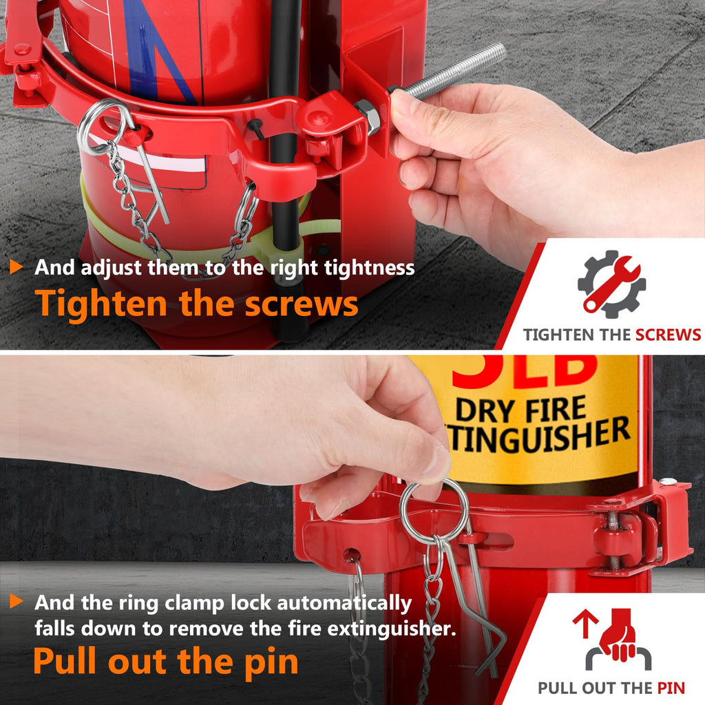 Heavy Duty Fire Extinguisher Brackets & Mounts Steel Red V333