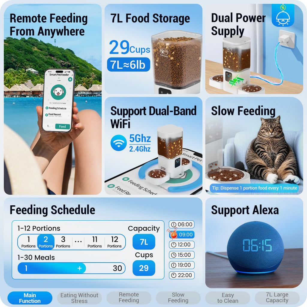 Automatic Cat Feeder 5G WiFi 29 Cup F2682