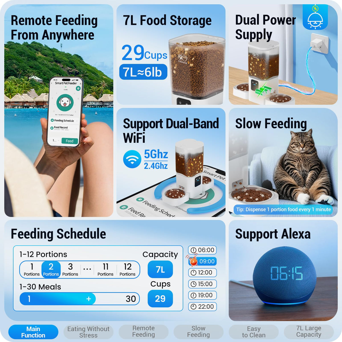 Automatic Cat Feeder 5G WiFi 29 Cup F2682