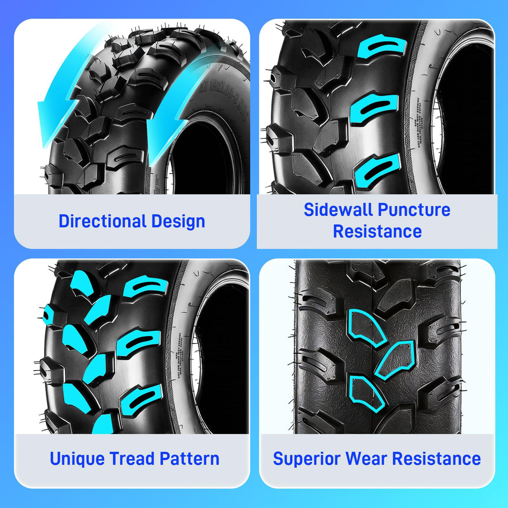 19x7-8 ATV Tires 6PR All-Terrain Tubeless Pack of 2 G562219
