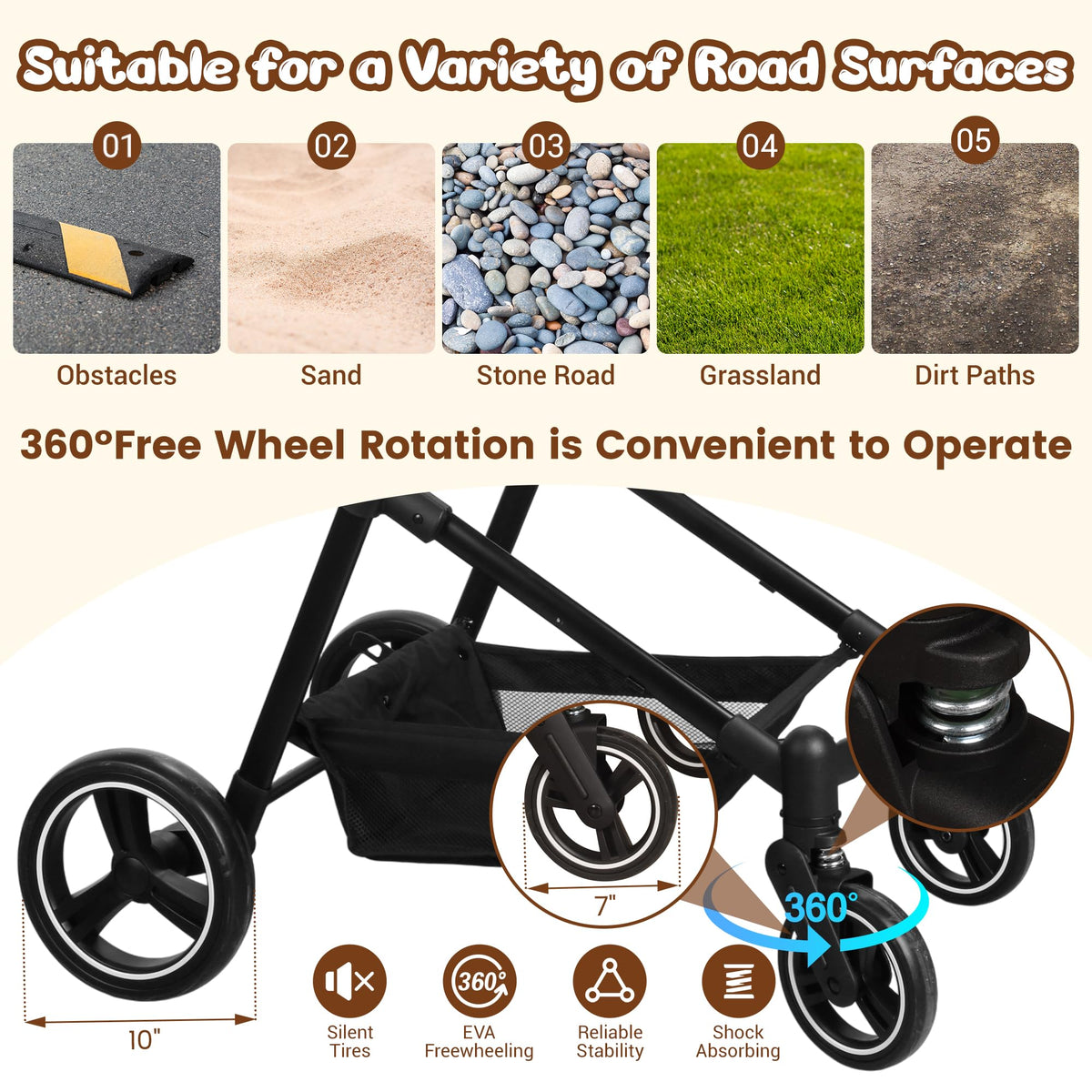 Foldable Double Pet Stroller X77160