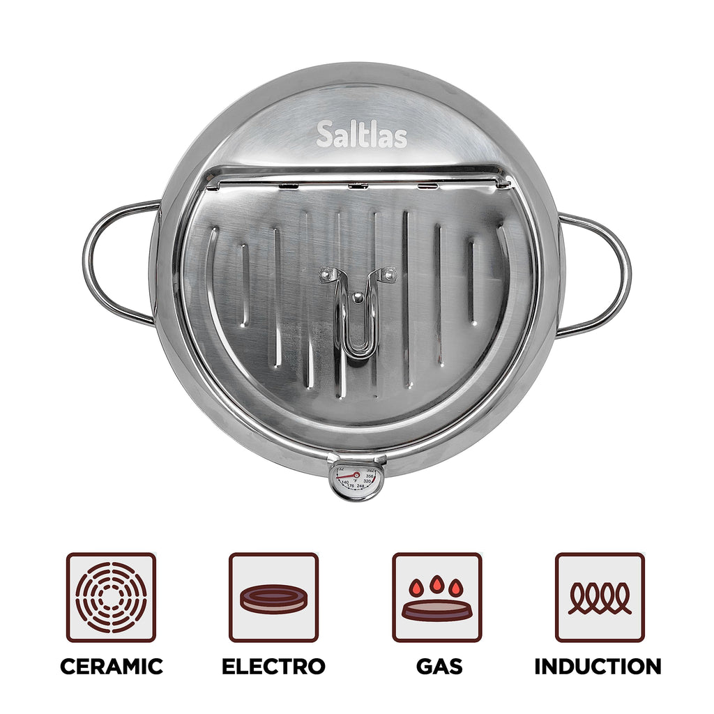 Deep Fryer Pot with Lid, 304 Stainless Steel D986