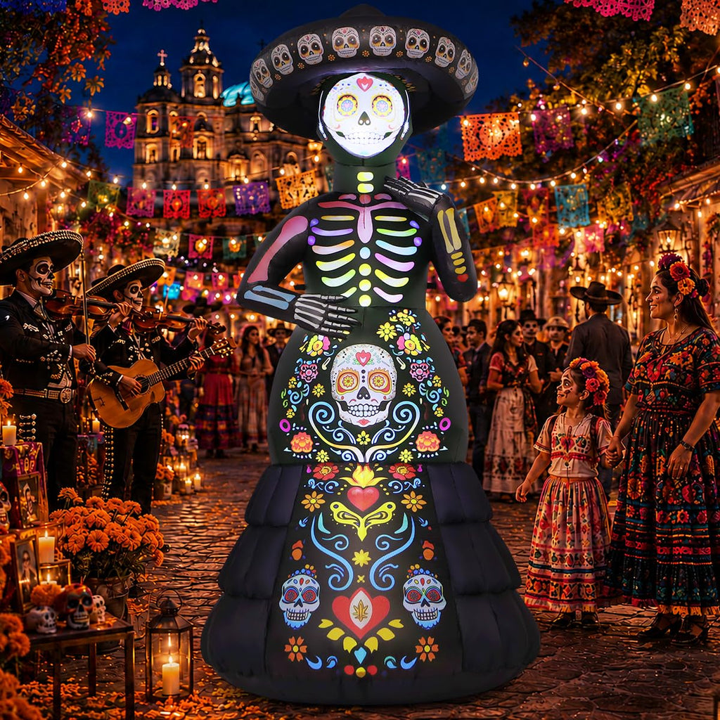 7.2FT Halloween Inflatable Ghost Bride with LED Lights F409893