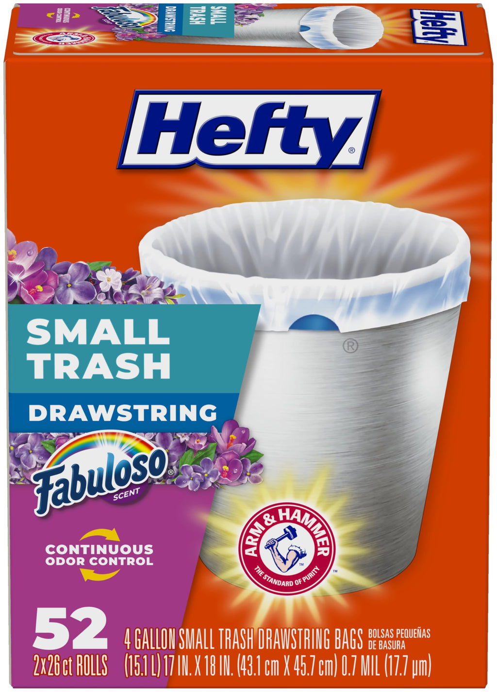 4 Gallon Lavender Scent Trash Bags 52ct Y698