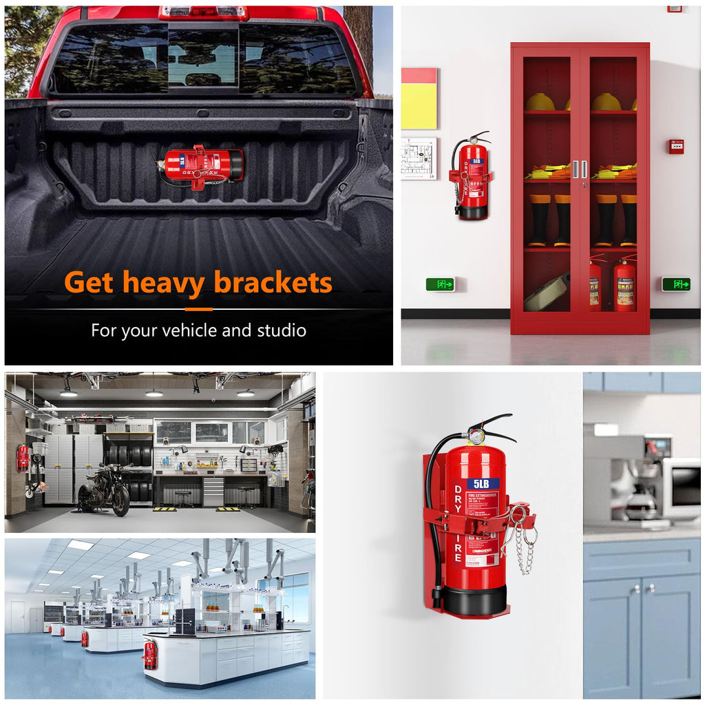 Heavy Duty Fire Extinguisher Brackets & Mounts Steel Red V333