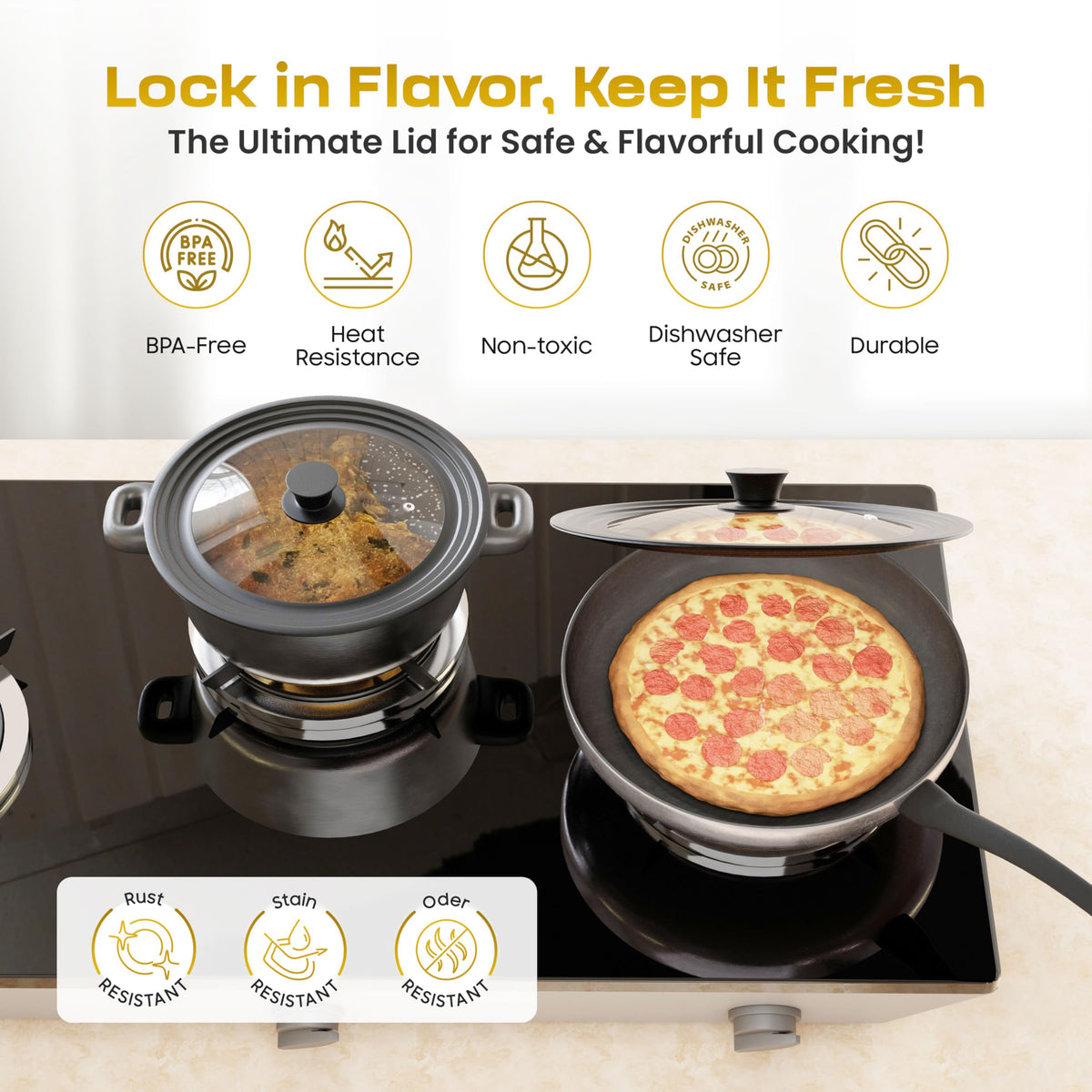 Universal Lid for Pots, Pans & Skillets, 7.5-11.5" E904436