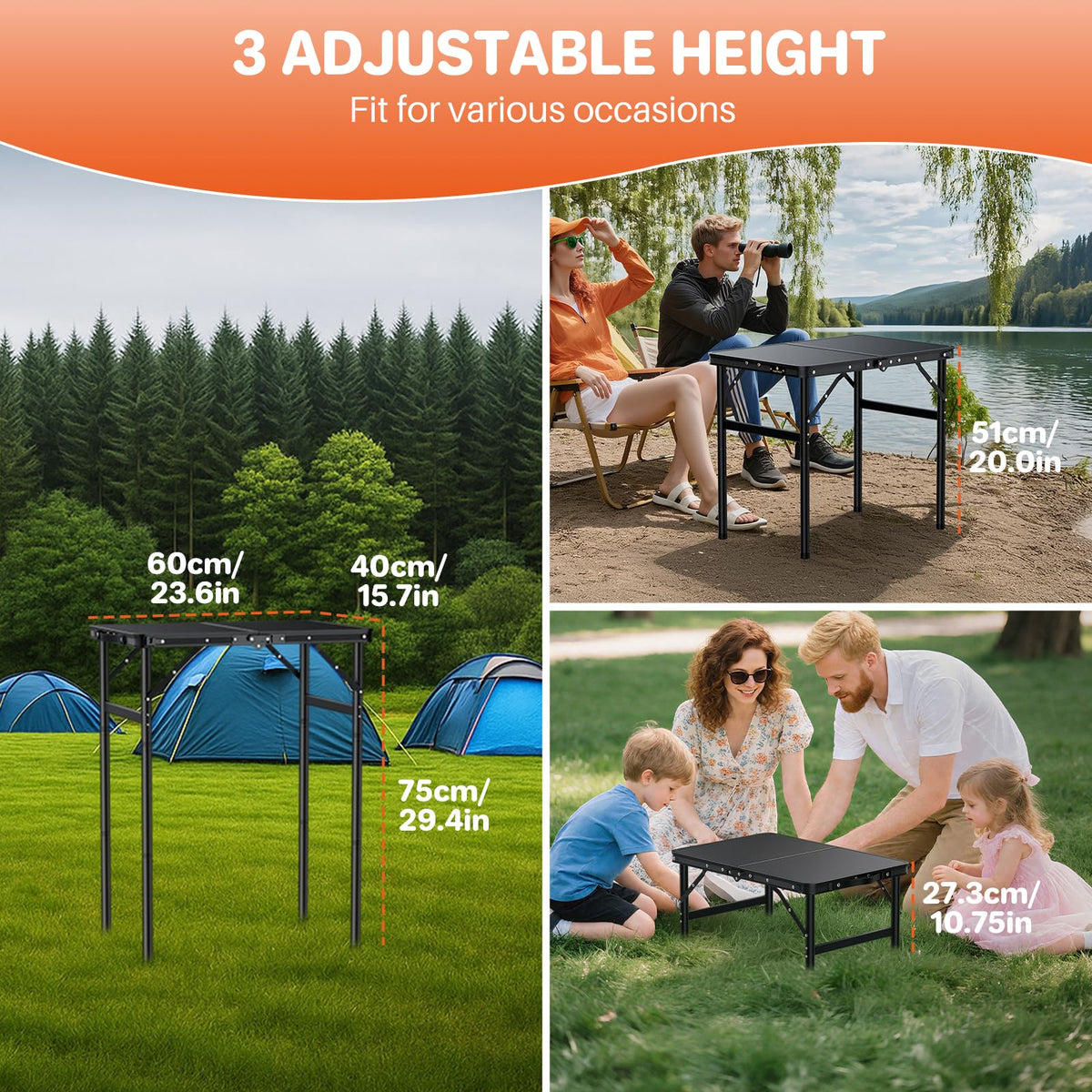 2ft Aluminum Folding Camping Table L312