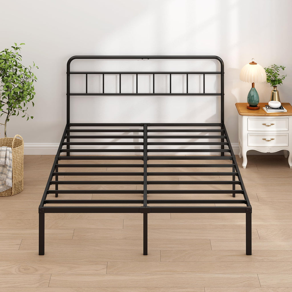 Black Queen Bed Frame with Headboard M855