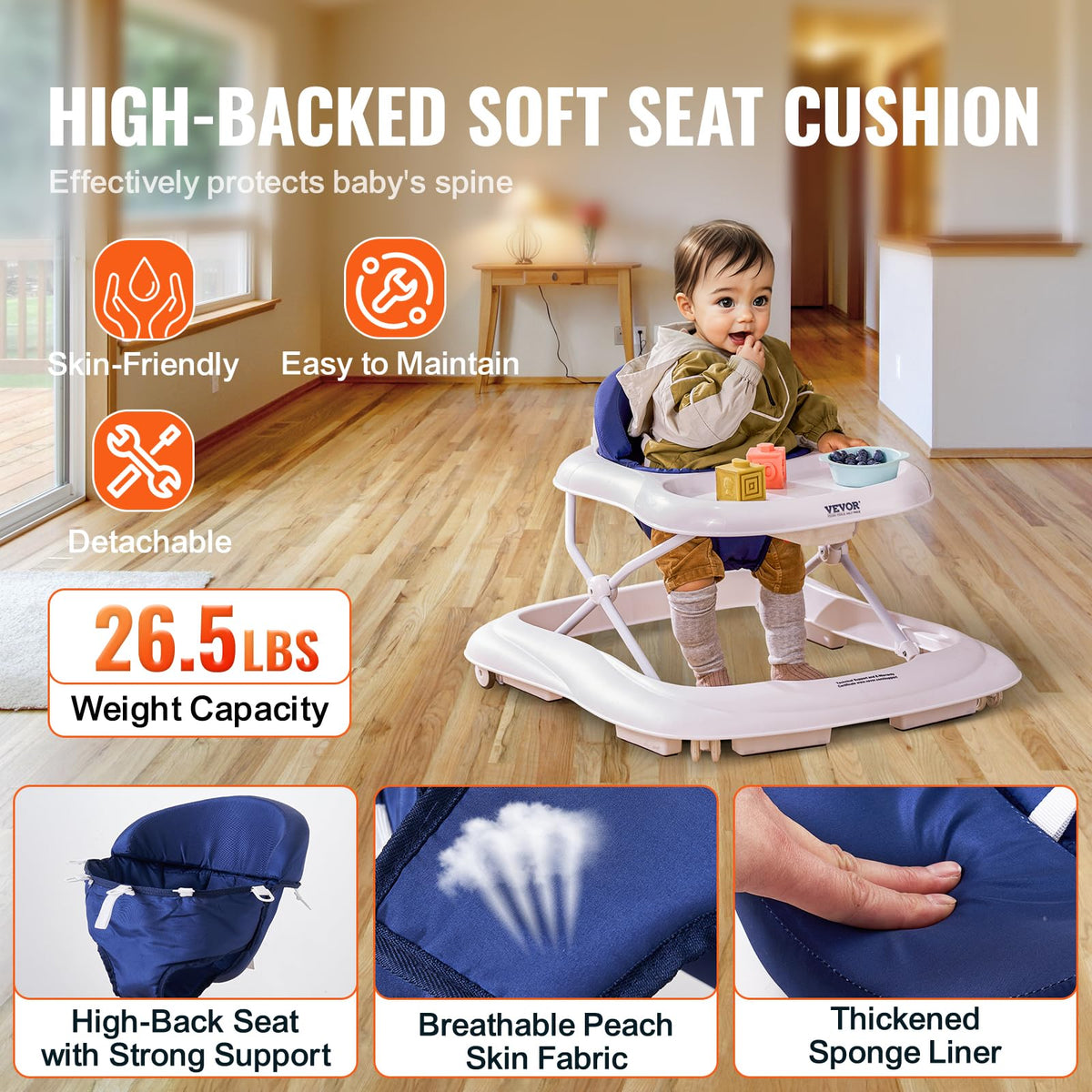 Foldable Baby Walker with Feeding Tray N980